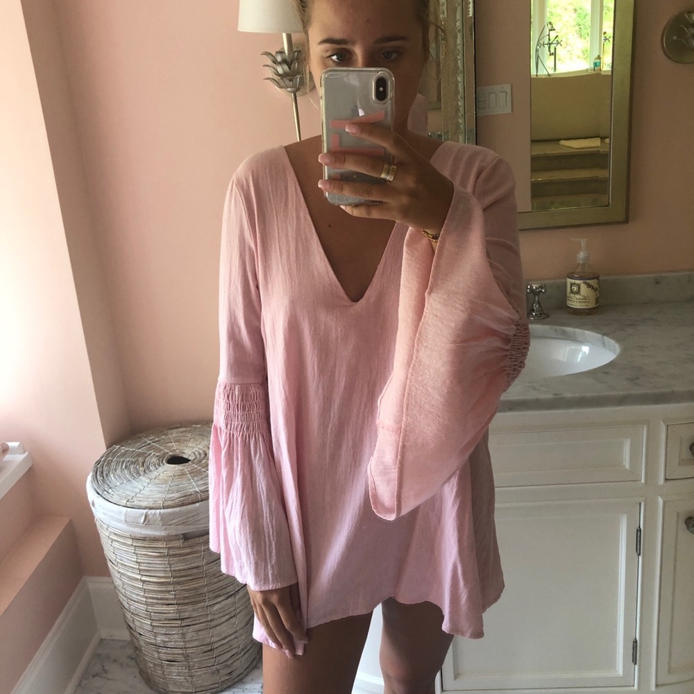 Free People pink cover up